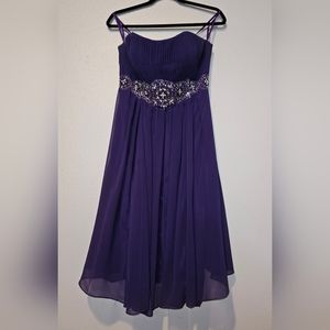 Purple Strapless Prom/Bridesmade Dress